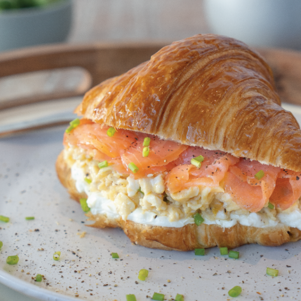 Post image for Smoked Salmon & Scrambled Egg Breakfast Croissant Recipe